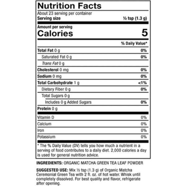 Dr. Mercola Organic Matcha Ceremonial Green Tea - Support Overall Health