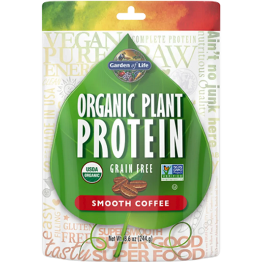 Organic Plant Protein Smooth Coffee 10 servings Garden of life