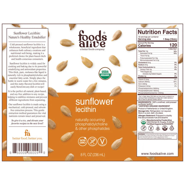 Organic Sunflower Lecithin Foods Alive