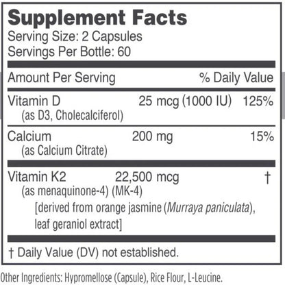 Ingredients Osteo-K Minis - 120 vegcaps by NBI