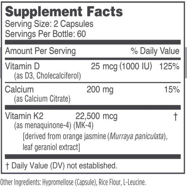 Ingredients Osteo-K Minis - 120 vegcaps by NBI
