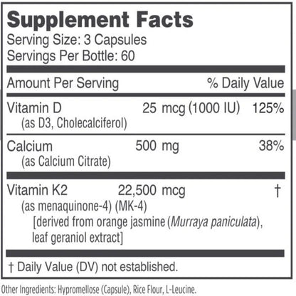  Ingredients Osteo-K - 180 vegcaps by NBI