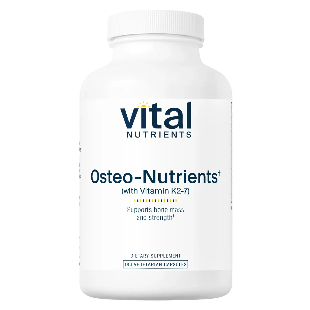 Benefits of Osteo-Nutrients with Vitamin K2-7 - 180 Vegetarian Capsules | Vital Nutrients | Maintains Bone Strength