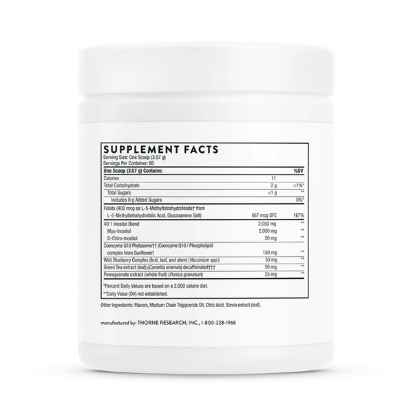 Thorne Ovarian Care 7.55 oz supplement facts