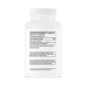Thorne Pancreatic Enzymes 180 caps supplement facts
