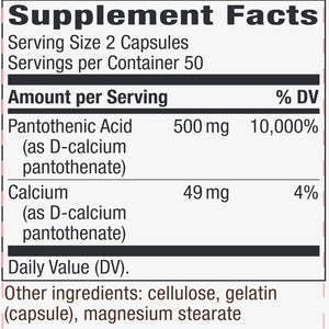 Pantothenic Acid 500 mg Natures Way