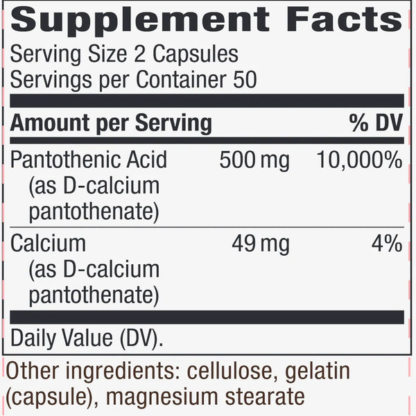 Pantothenic Acid 500 mg Natures Way