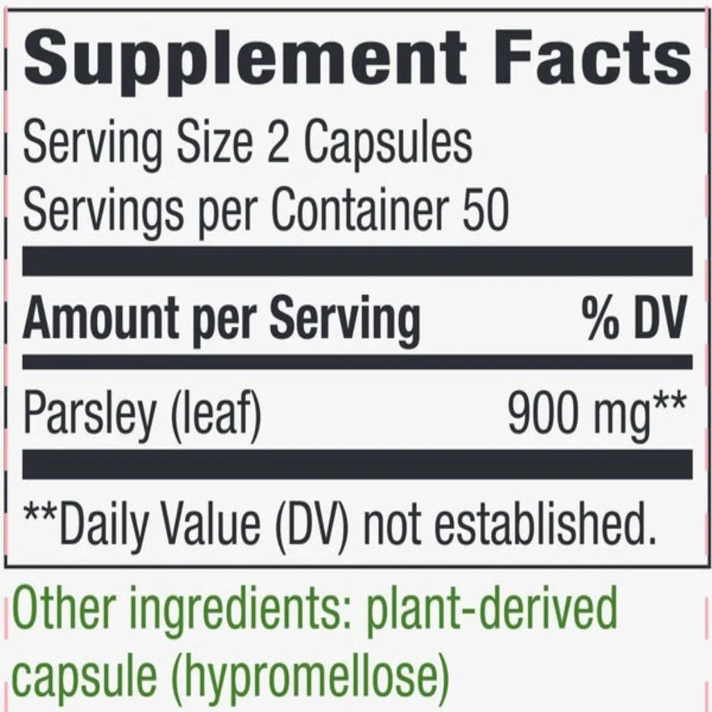 parsley leaf 100 veg caps by nature's way