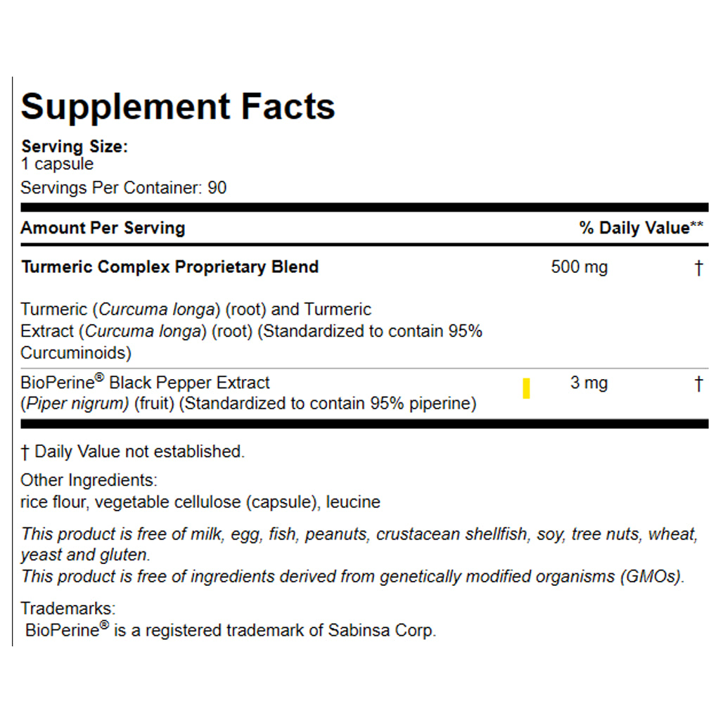 Turmeric Curcumin 500 mg- Nutriessential.com