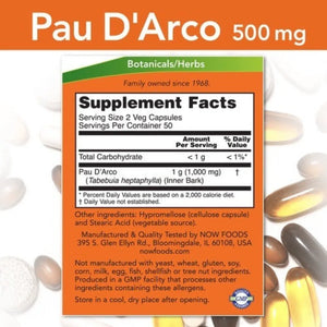 Pau D'Arco 500 mg NOW