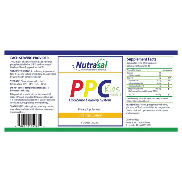 PhosChol PPC Kids Orange Cream 8 oz Nutrasal (PhosChol)
