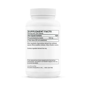 Thorne Phosphatidylserine 60 veg caps supplement facts