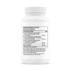 Thorne PolyResveratrol-SR 60 caps supplement facts