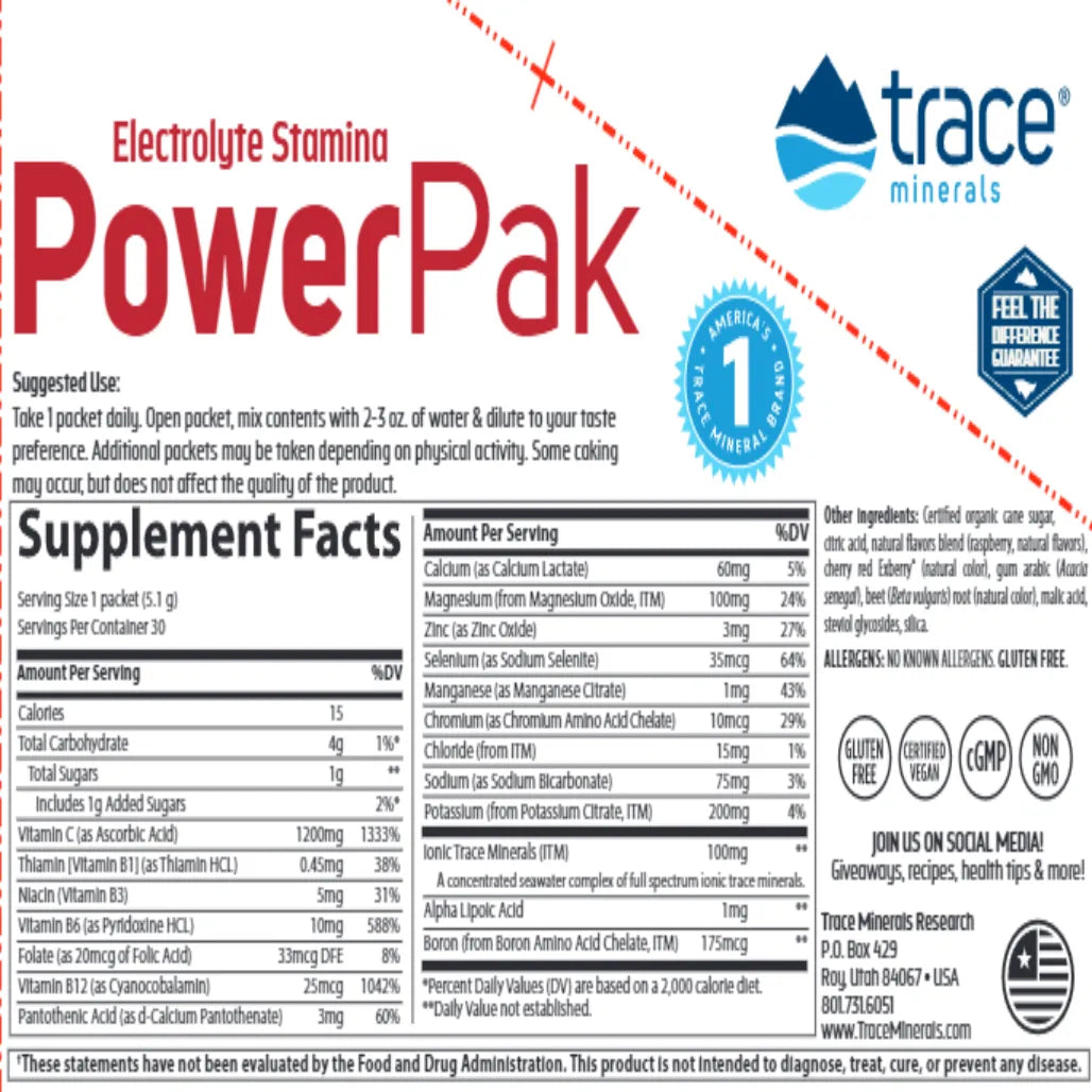 Power Pak Non-GMO Raspberry Trace Minerals Research