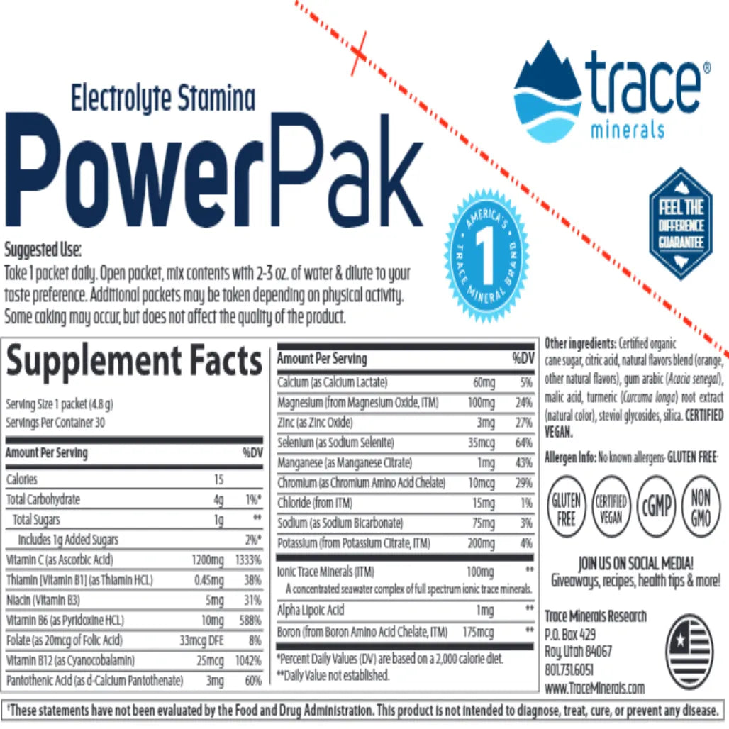 Power Pak Orange Blast Trace Minerals Research