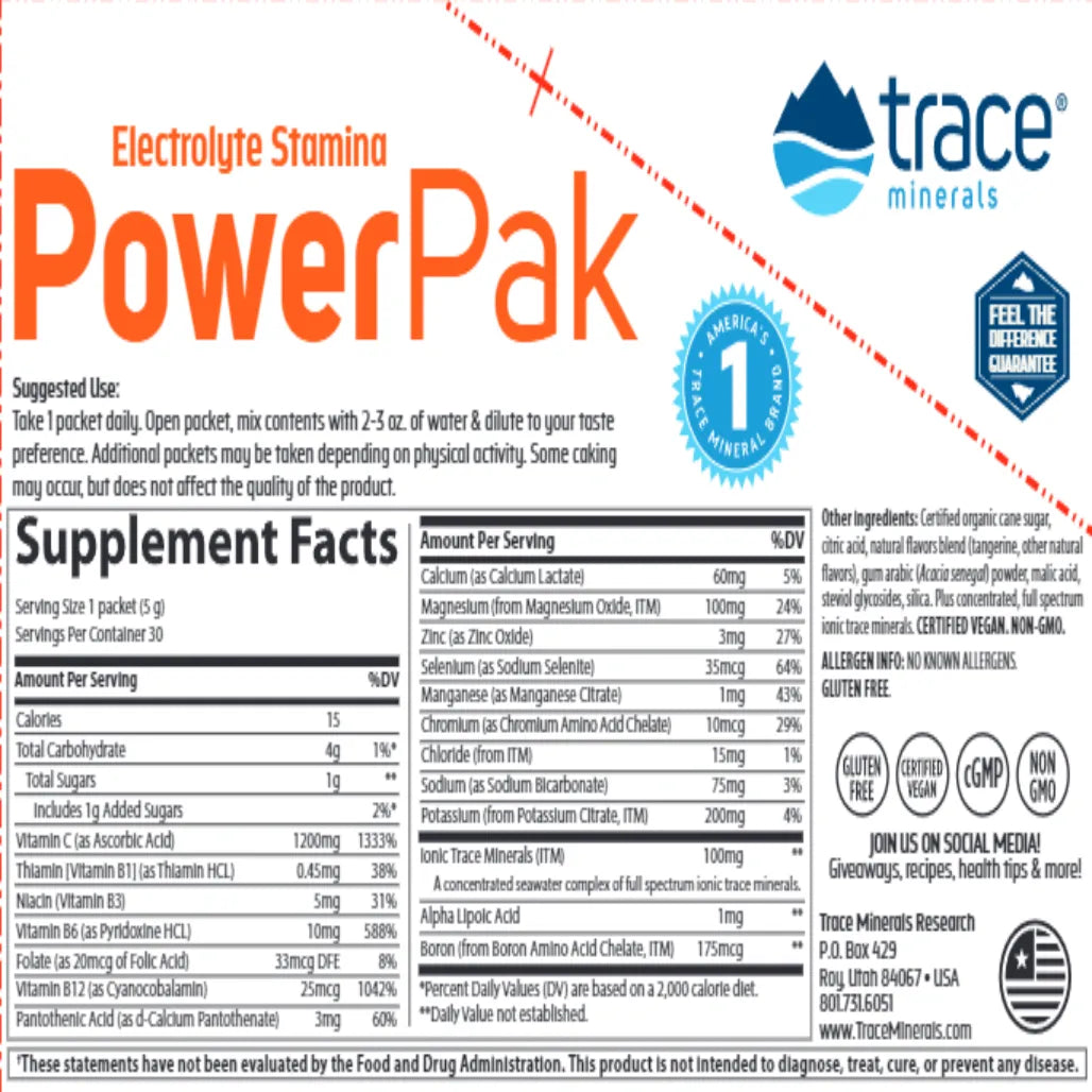 Power Pak Tangerine Trace Minerals Research