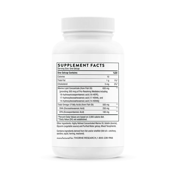 Thorne Pro-Resolving Mediators 60 gelcaps supplement facts