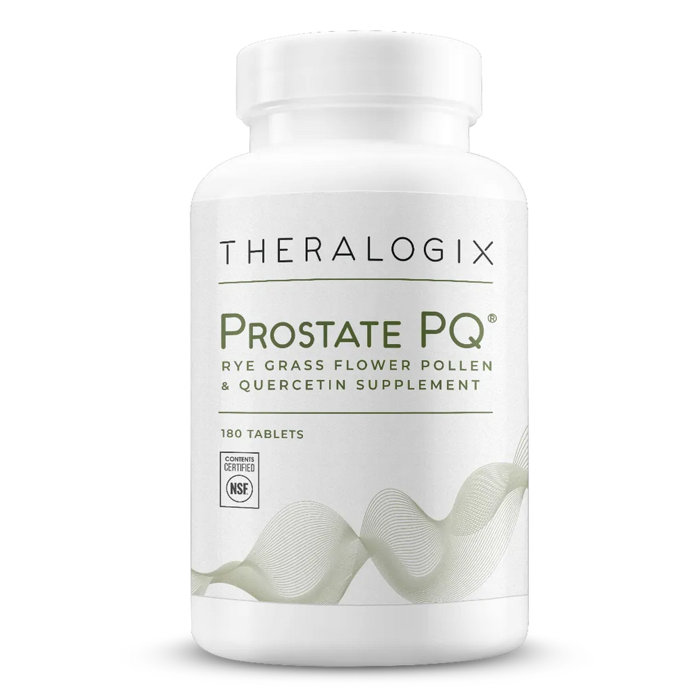 Prostate PQ supplement with rye grass flower pollen and quercetin for healthy urinary function