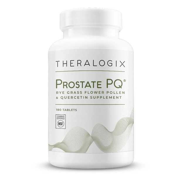 Prostate PQ supplement with rye grass flower pollen and quercetin for healthy urinary function