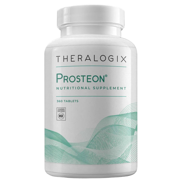 Theralogix Prosteon Bone Health Supplement bottle – calcium citrate, vitamin D3, K2, magnesium and boron blend for strong bones.