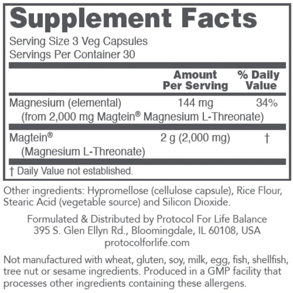 ProtoSorb Magnesium 2,000 mg Magtein Protocol for life Balance