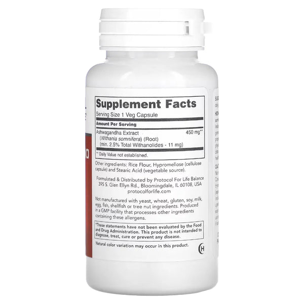 Ashwaganda Extract 450 mg Protocol for life Balance