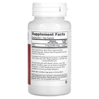 Biotin 5000 mcg Protocol for life Balance