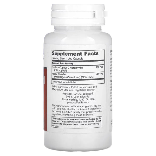 Chlorophyll 100 mg Protocol for life Balance
