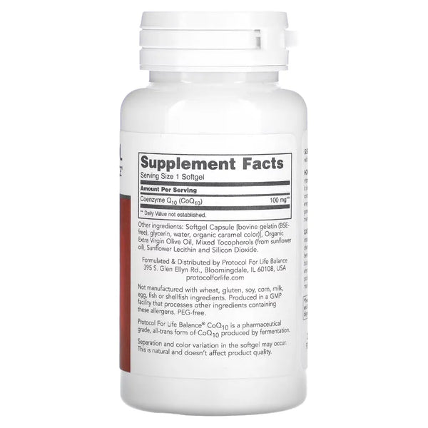 CoQ10 100 mg Protocol for life Balance
