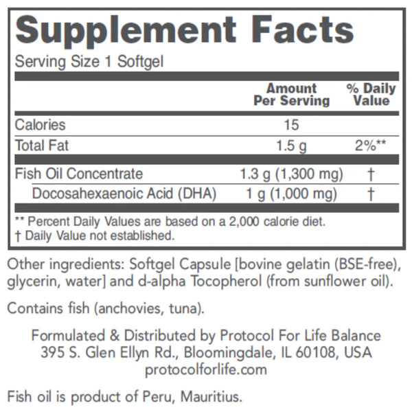 DHA 1000 mg Protocol for life Balance