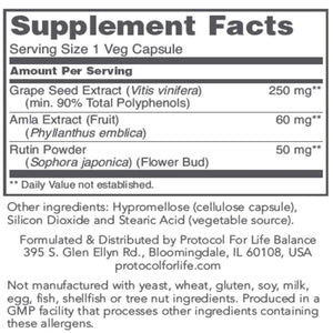Grape Seed OPC 250 mg Protocol for life Balance