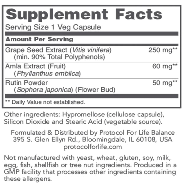 Grape Seed OPC 250 mg Protocol for life Balance