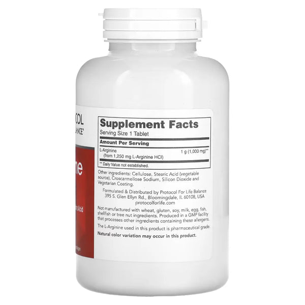L-Arginine 1000mg Protocol for life Balance