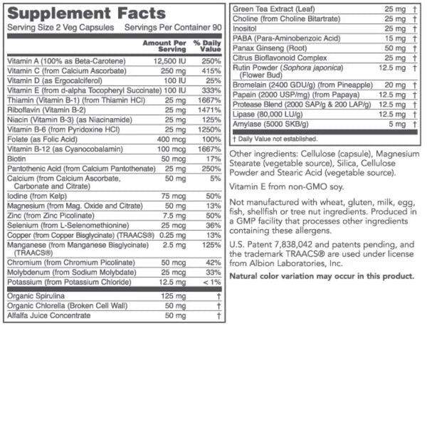 Ortho Multi Greens Iron-Free. Protocol for life Balance