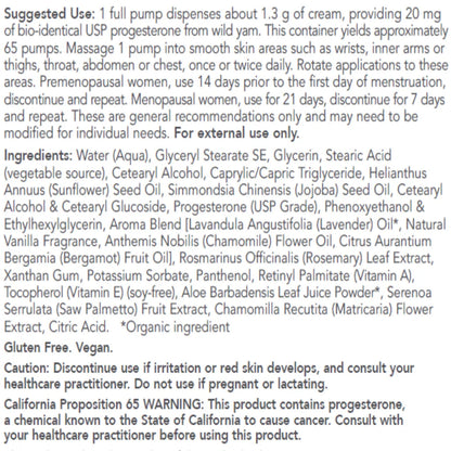 Progesterone Cream w/Lavender 3 oz Protocol for life Balance