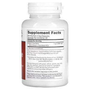 Acetyl-L-Carnitine 500 mg Protocol for life Balance