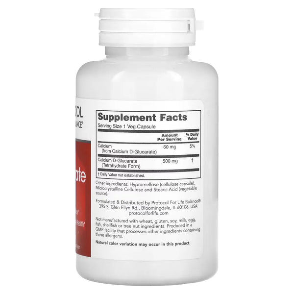 Calcium D-Glucarate 500 mg Protocol for life Balance