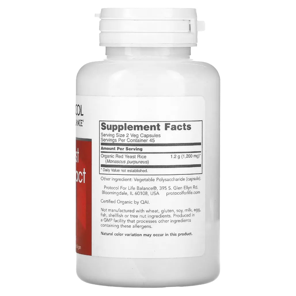 Red Yeast Rice Extract 90 vegcaps Protocol for life Balance