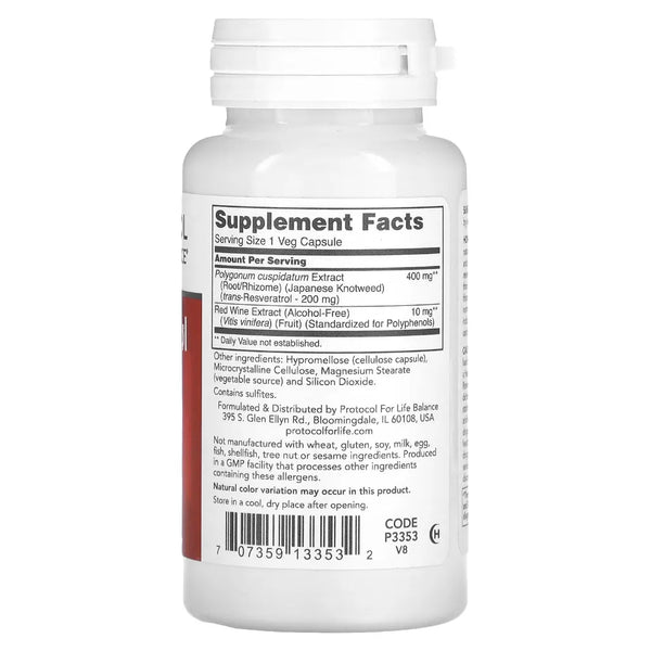 Resveratrol 200 mg Protocol for life Balance