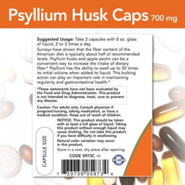 Psyllium Husk Caps 700 mg NOW