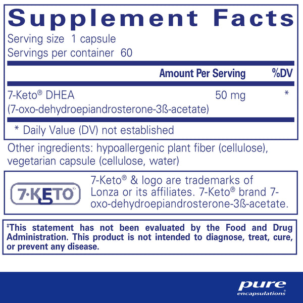 Pure Encapsulations 7-Keto DHEA 50 mg Supplement Facts