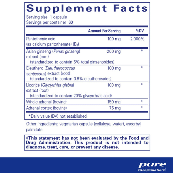 Pure Encapsulations ADR Formula supplements ingredients