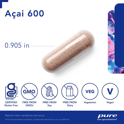 Pure Encapsulations Acai 600 mg - 180 Capsules for antioxidant support