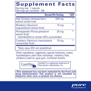 Pure Encapsulations Acai 600 supplements facts