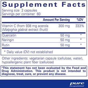 Pure Encapsulations Acerola/Flavonoid supplements facts
