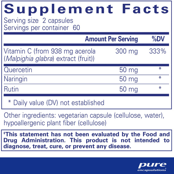 Pure Encapsulations Acerola/Flavonoid supplements facts