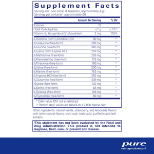 Pure Encapsulations Amino Replete supplements facts