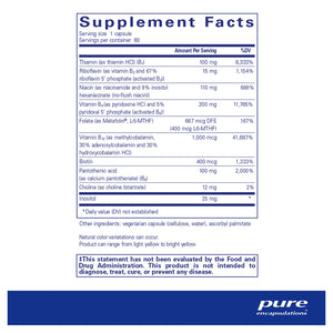 Pure Encapsulations B6 Complex supplements facts