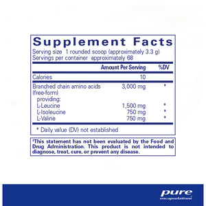 Pure Encapsulations BCAA Powder supplements facts