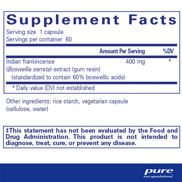 Pure Encapsulations Boswellia supplements facts